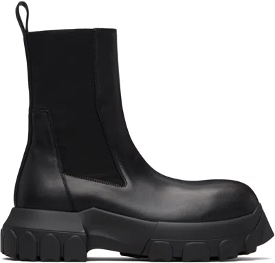 Rick Owens Beatle Bozo Tractor Chelsea Boots In Black