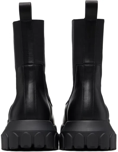 Rick Owens Beatle Bozo Tractor Chelsea Boots In Black