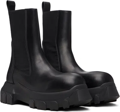 Rick Owens Beatle Bozo Tractor Chelsea Boots In Black