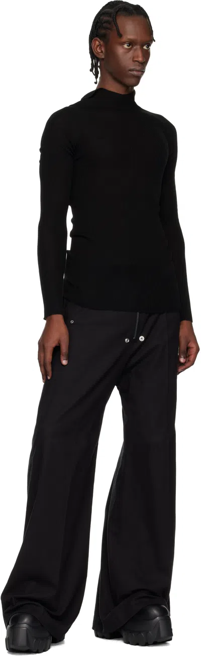 Rick Owens Black Hollywood Flared Mega Tractor Boots In Black