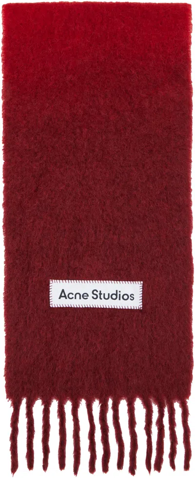 Acne Studios Gradient-effect Scarf In Red