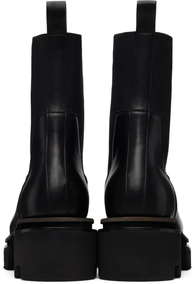 Rick Owens Chunky Sole Ankle Boots With Elastic Panels In Black
