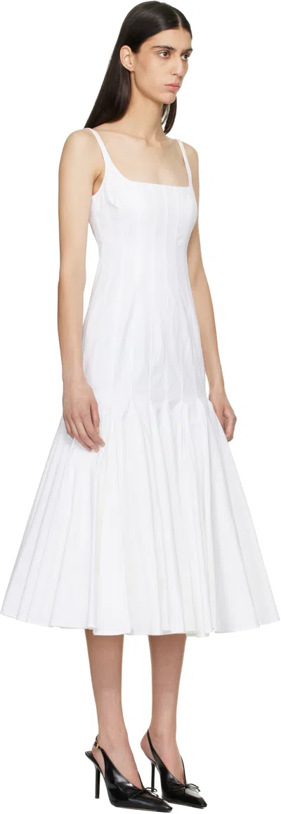 Jacquemus Agave Flared Midi Dress With Square Neckline In White