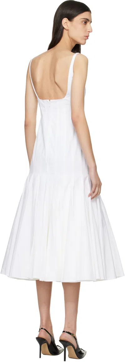 Jacquemus Agave Flared Midi Dress With Square Neckline In White