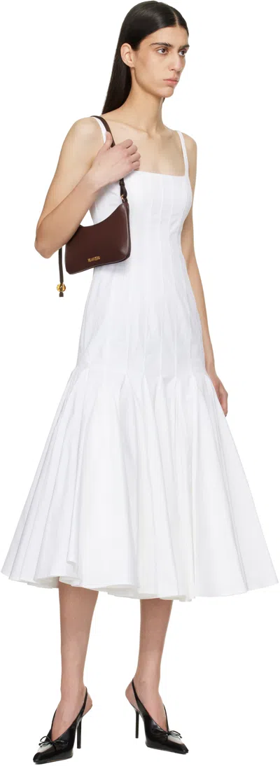 Jacquemus Agave Flared Midi Dress With Square Neckline In White