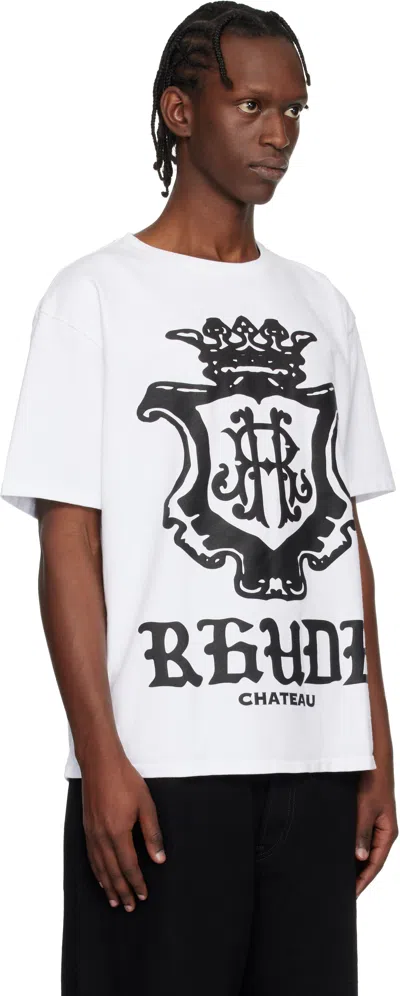 Rhude White Oversized Chateau Crest T-shirt In Multi
