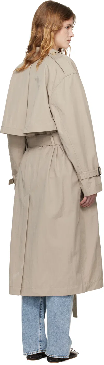 Totême Clay Crisp Cotton Blend Double-breasted Trench Coat In Neutral