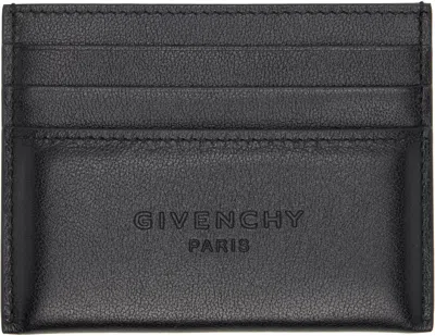 Givenchy Men Black Card Holder With Embossed Logo Lettering On Front And Rear In Leather Man In Black