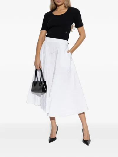 Moschino Flared A-line Skirt In White