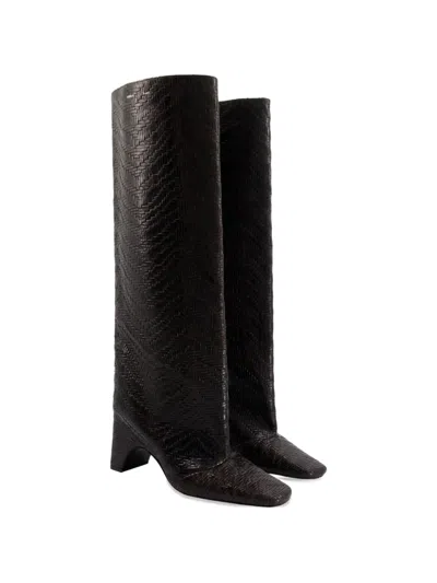 Coperni Textured Block Heel Boots In Black