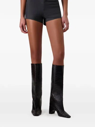 Coperni Textured Block Heel Boots In Black