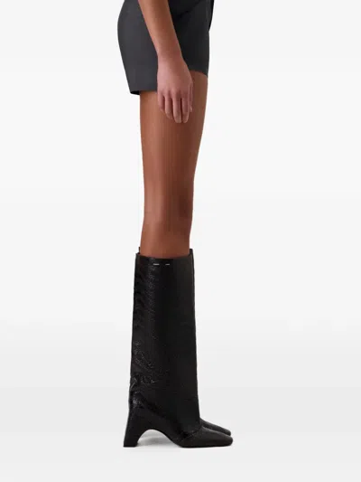 Coperni Textured Block Heel Boots In Black
