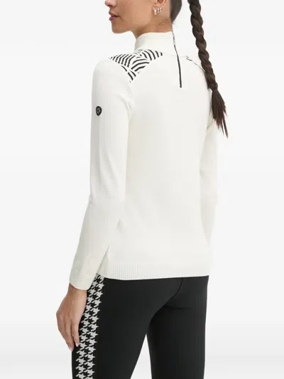 Newland Patterned Graphic Sweater In White