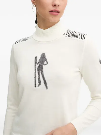 Newland Patterned Graphic Sweater In White