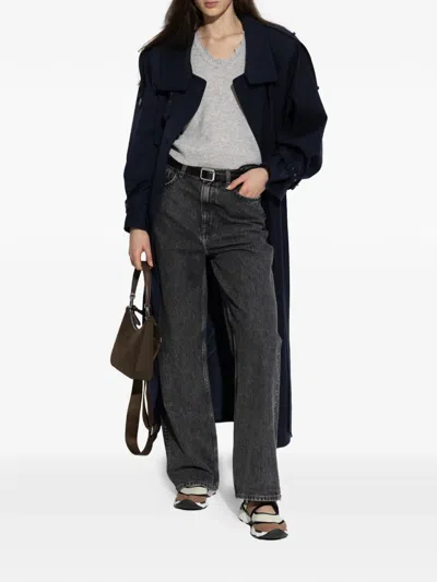 Samsoe & Samsoe Studded Denim Jeans In Black