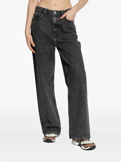 Samsoe & Samsoe Studded Denim Jeans In Black