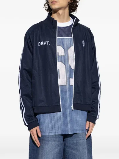 Gallery Dept. Logo-embroidered Zip-up Sweatshirt In Blue