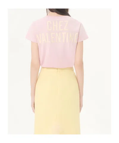 Valentino Garavani Printed Cotton T-shirt Clothing In Pink