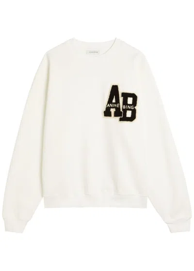 Anine Bing Womens Off White Miles Oversized Cotton-fleece Sweatshirt