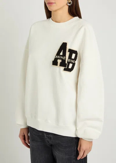 Anine Bing Womens Off White Miles Oversized Cotton-fleece Sweatshirt