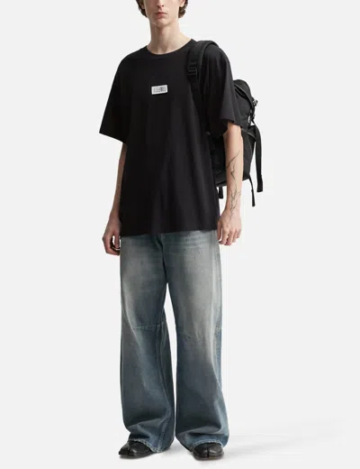 Mm6 Maison Margiela Patch Cotton T-shirt In Black
