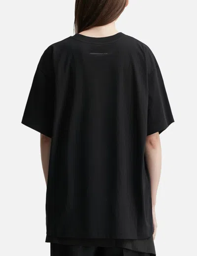 Mm6 Maison Margiela Patch Cotton T-shirt In Black