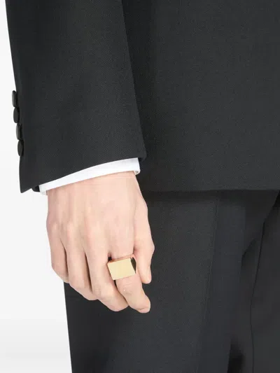 Dries Van Noten Rectangular-signet Ring In Gold