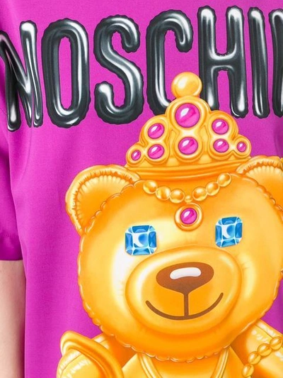 Shop Moschino Bear Print T-shirt Dress In Pink