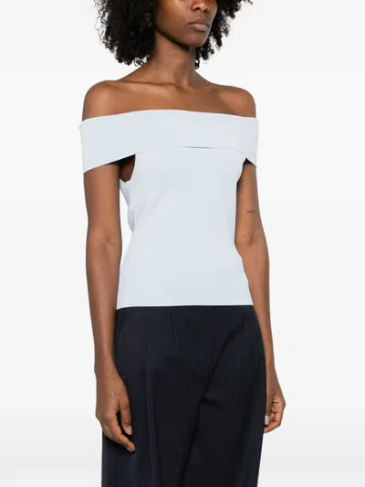 Maje Off-shoulder Top In Blue