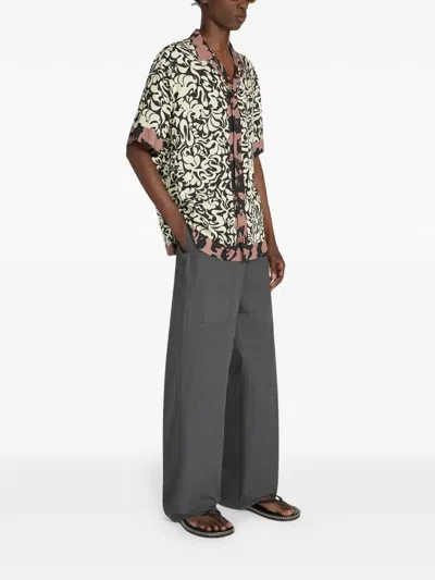 Dries Van Noten Short-sleeve Abstract Pattern Shirt With Camp Collar In Multi