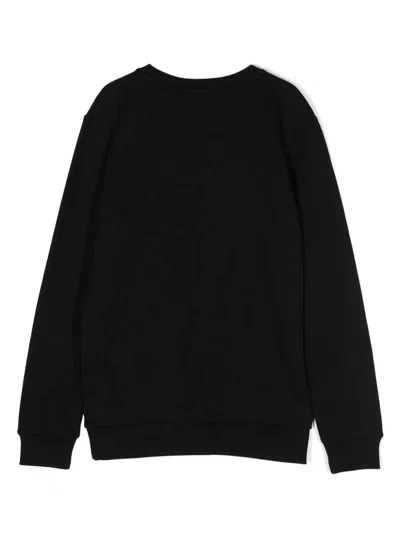 Balmain Embossed-logo Cotton Sweatshirt In Black