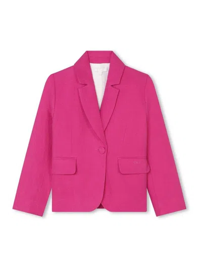 Chloé Notched-collar Single-breasted Blazer In Pink
