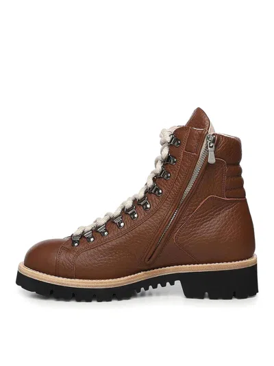 Eleventy Leather Boots In Brown