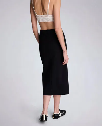 Kenneth Cole Compression Pull-on Column Slit Skirt In Black