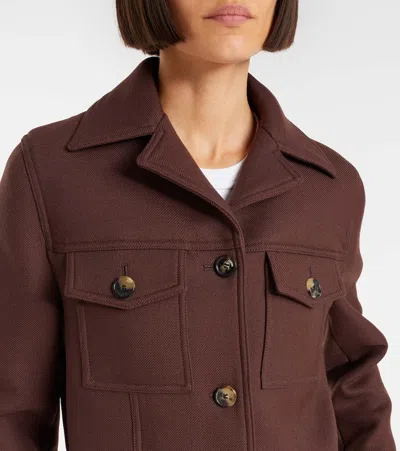 Loewe Wool Jacket In Brown