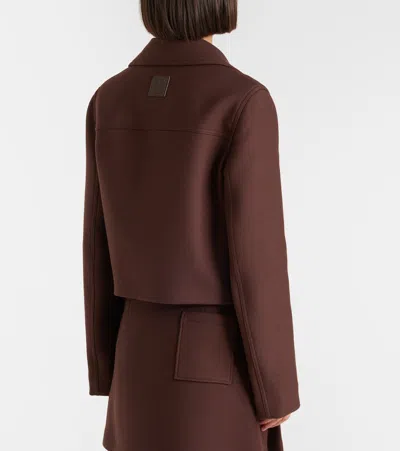Loewe Wool Jacket In Brown