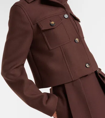 Loewe Wool Jacket In Brown