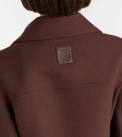 Loewe Wool Jacket In Brown