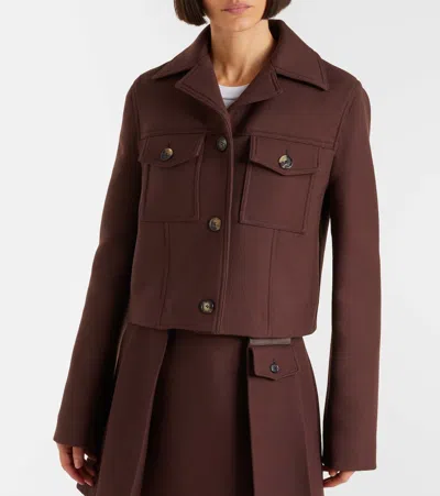 Loewe Wool Jacket In Brown