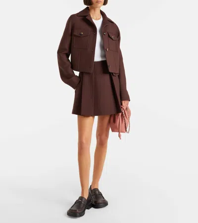 Loewe Wool Jacket In Brown