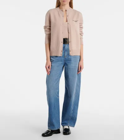 Givenchy Cropped Cardigan In Wool And Cashmere In Brown