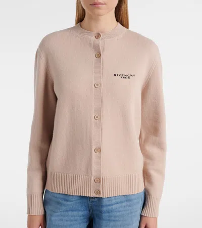 Givenchy Cropped Cardigan In Wool And Cashmere In Brown