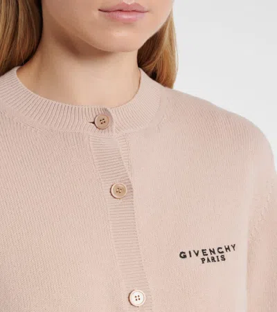 Givenchy Cropped Cardigan In Wool And Cashmere In Brown
