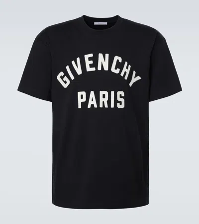 Givenchy Men Black Crewneck T-shirt With Maxi Logo Lettering On The Front In Cotton Man
