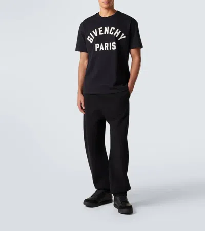 Givenchy Men Black Crewneck T-shirt With Maxi Logo Lettering On The Front In Cotton Man