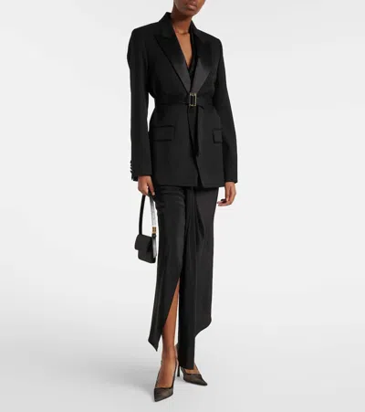 Victoria Beckham Victoria Leather-trimmed Mesh Slingback Pumps In Black