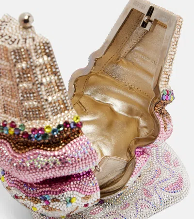 Judith Leiber Upside Down Cone Oops Embellished Clutch In Multi