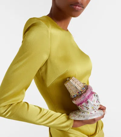 Judith Leiber Upside Down Cone Oops Embellished Clutch In Multi