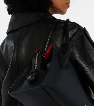 Christian Louboutin Venus Medium Shoulder Bag Structured Top Handles In Black