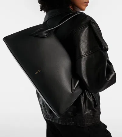 Christian Louboutin Venus Medium Shoulder Bag Structured Top Handles In Black